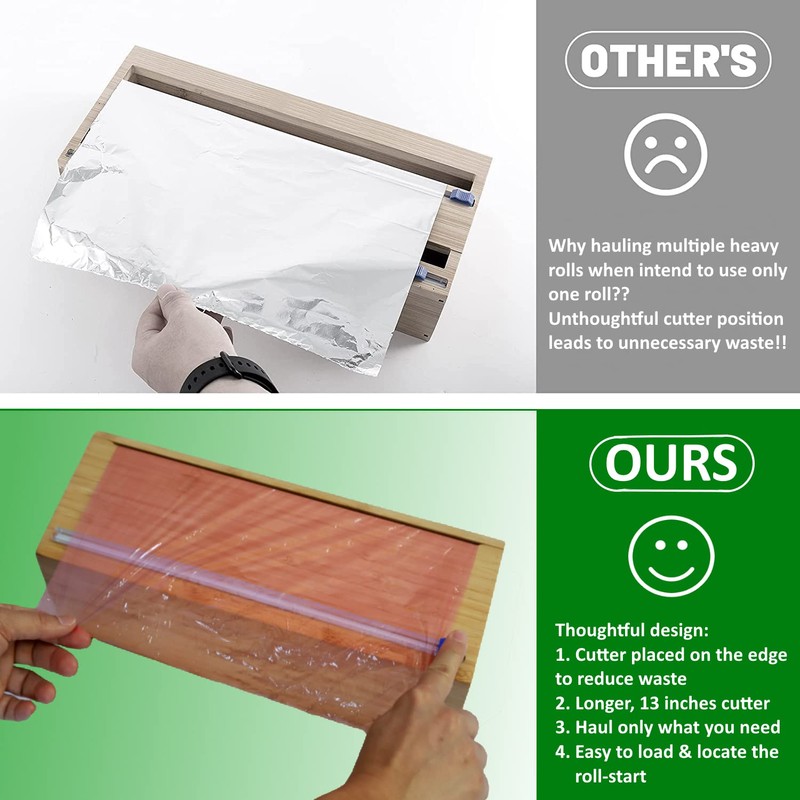 Extra Large Vacuum Sealer Bag Roll Dispenser with Slide Cutter