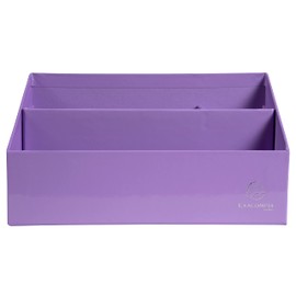 EXACOMPTA - Ref.67964D - Vertical sorter/letter holder with 3 compartments in Aquarel cardboard - Dimensions 250x100x140 mm - Compatible with DL and C6 format envelopes - Colour Mauve
