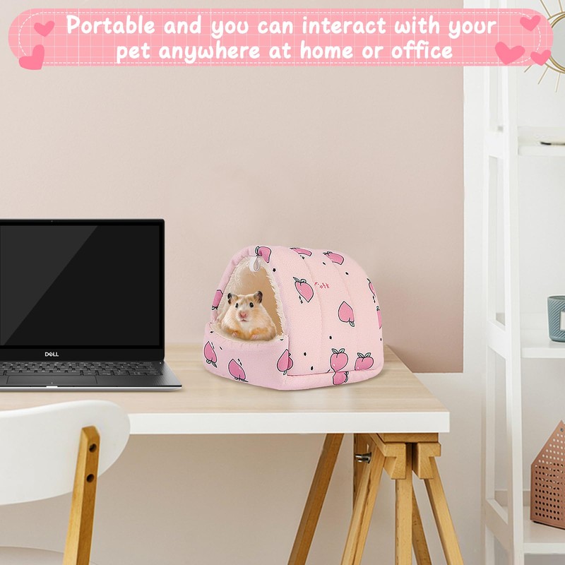 YAJISA Guinea Pig Bed Hideout, Soft Hamster Bed with Cute