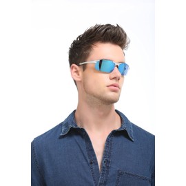 ETAI Men's Driving Polarized Sport TAC Sunglasses Series UV400 Protection HOT Fashion Al-Mg Metal Frame Ultra Light for Men 8177 (Black/Orange)