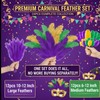 24 Pcs Carnival Feathers Bulk, Gold Green Purple Ostrich Feathers