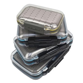 Aventik Fly Box for Fly Fishing Double Sided Waterproof Lightweight Fly Jig Box Clear Lid Hook and Flies Storage Easy Grip Design（Foam insert-XS)