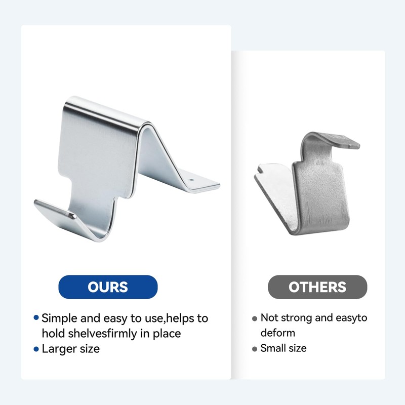 16 PCS Metal Cabinet Shelf S-Clips Compatible with Sandusky Metal