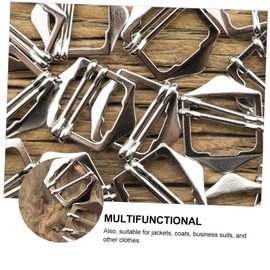 VILLCASE Pack of 10 Metal Sun Buckle Metal Buttons Suit Vest Roll Strap Bag Buckle Double Pin Buckle Brass Buckle Vest Silver Buckles, silver