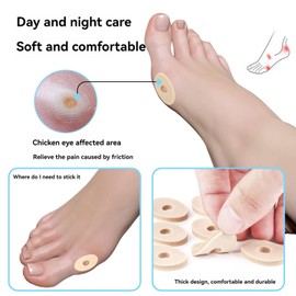 120 Pcs Corn Pads for Toes – Multi-size options in 4 sizes, High Comfort and Durability – Thick Design for Wear and Shock Resistance (round pads)