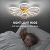 HLILCEH 26inch Modern LED Ceiling Light, 6 Rings Flower Flush
