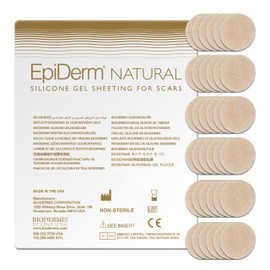 Epi-Derm Epi-Tab Circles Silicone Scar Sheets – Professional-Grade, Washable & Reusable Silicone Patches for Small Hypertrophic & Keloid Scars from Trauma, Liposuction & More - Natural, 30-Pack