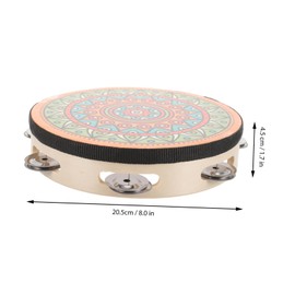 FRCOLOR Handheld Tambourine Drum for Percussion Musical Instrument Safe Design for Stage Performances Birthdays and Classroom Music Events