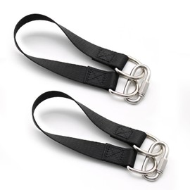 YFaith Pack of 2 30 cm Swing Hanging Kit, Hammock Attachment, Hanging Set with 2 Heavy Duty Carabiners and D Rings, for Garden Swing, Tree Swing, Hammock, Hanging Chair (Black)