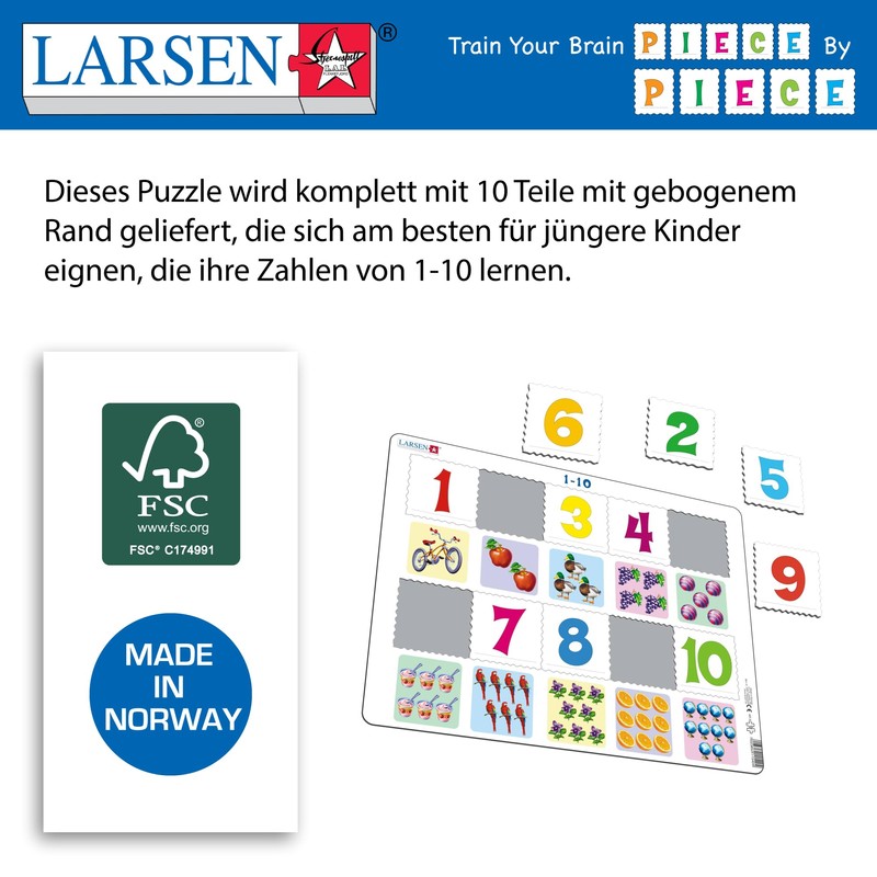 Larsen AR3" Figures and Numbers 2.5cm - 25cm Puzzle