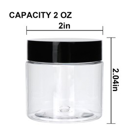 8 Pack 2oz Plastic Containers with Lids, Jars with Lids, Great for storing,lip balms, creams, ointments, cosmetics, samples