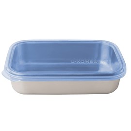 U Konserve Stainless Steel Rectangle Food Storage Bento Box Container, Leak Proof Silicone Lid Dishwasher Safe - Plastic Free, (25oz Cosmic Blue)