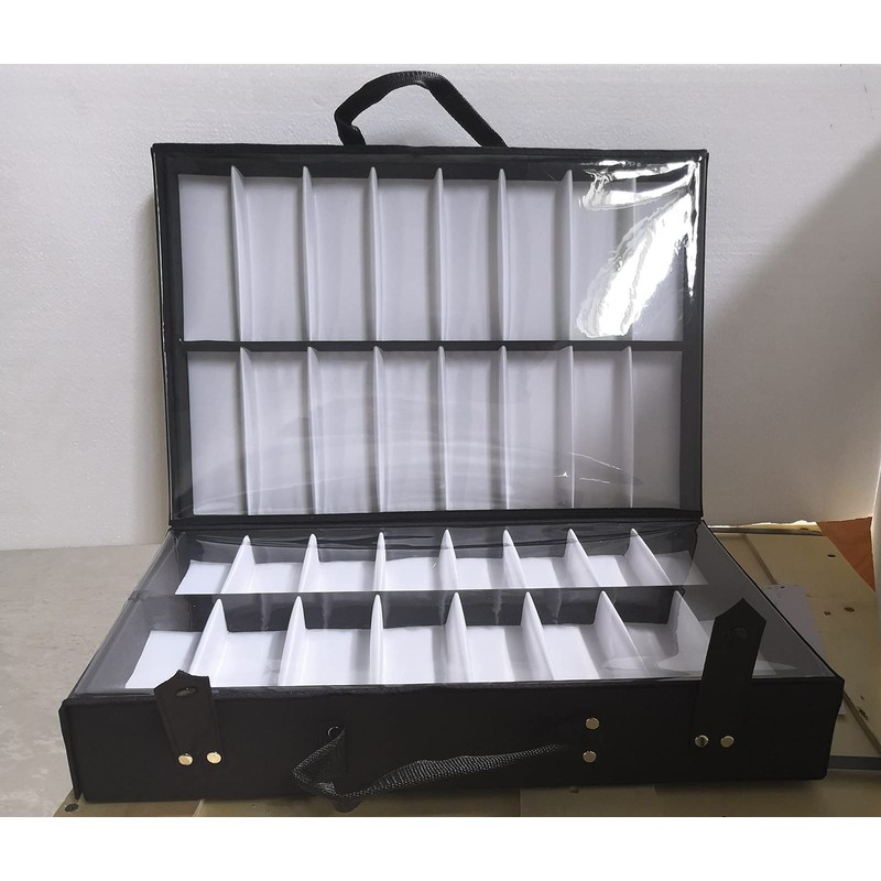 INTSUPERMAI Eyeglasses Storage Organizer Portable Foldable Eyewear Suitcase 64 Slots