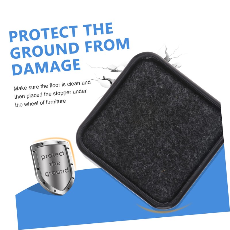 TEHAUX 16pcs Square Caster Cups Furniture Grippers with Non Slip