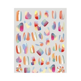 Abstract Nail Stickers Fun Nail Decals Abstract Polka Dots Rainbow R329 Nail Wraps Stickers Manicure Supplies for Women Nails Full Long Lasting Easy Apply and Remove