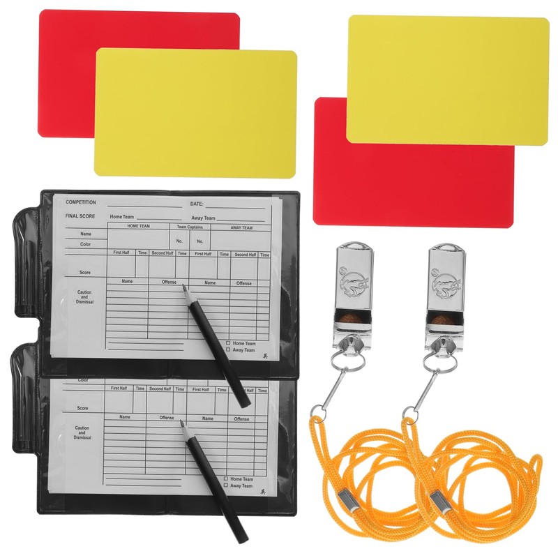 Kisangel 2 Sets Pvc Soccer Referee Cards Red Yellow Multi-purpose