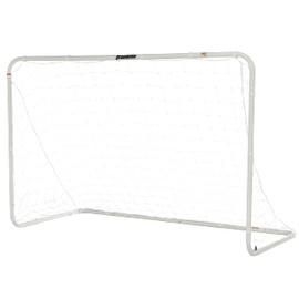 Franklin Sports Competition Soccer Goal - Steel Backyard Soccer Goal with All Weather Net - Includes 6 Ground Stakes - 6'x4' - Silver