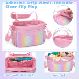 LoDrid Bicycle Front Bag, Kids Bike Basket Fits most of Handlebar, Tricycle, Scooter Bag with Detachable Shoulder Strap for Bike Accessories, (Case Only), Pink