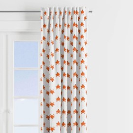 Bacati Playful Fox Curtain Panels in Multiple Prints (Orange/Grey Fox Print)