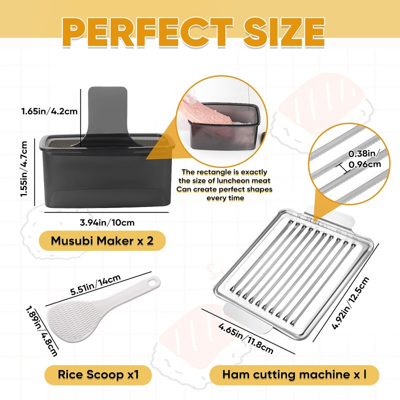 Musubi Press Mold Kit, 2 Pack Clear Musubi Maker with