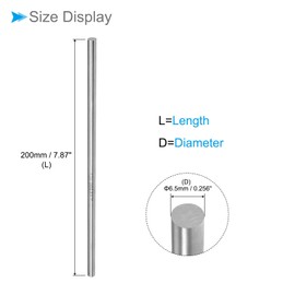 CoCud Round Steel Bar 6.5 mm Diameter 200 mm Length High-Speed Steel Bar Craft DIY Tool (Application: for Lathe Drill) Pack of 2