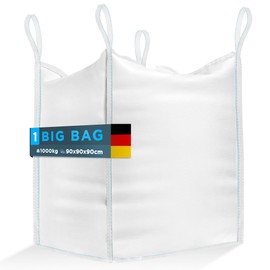 BIBODU Big Bag Bags (1 Unit) 1000 kg Big Pack 90 x 90 x 90 cm Big Pack Garden Durable and Reusable Big Pack Perfect for Construction Site, Garden, Sand, Waste and Wood