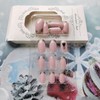 24 Pcs Christmas Press on Nails Short Square - YEFIUO