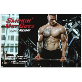 KMA Est. 2005 Smokin' Hot Guys 2025 Deluxe Wall Calendar with Free Poster, Black/red