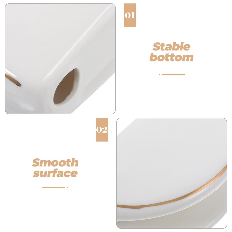 MAGICLULU Ceramic Napkin Holder with Golden Edging Stylish Tabletop Napkin