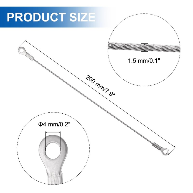 uxcell 10Pcs 8" Cabinet Door Restraint with Screws, 304 Stainless
