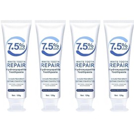 4PCS 7.5% Hydroxyapatite Toothpastes for Enamel Protection and Tooth Strengthening, 7.5% Nano Hydroxyapatite Toothpaste White Tooth Repair, Fluoride-Free, Gentle Mint, Fresh Breath