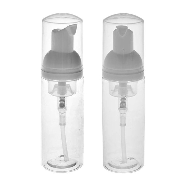 RAYNAG Paquete de 2 bombas de plástico transparente para botellas de jabón, tamaño de viaje, 50 ml