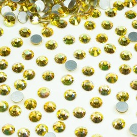 Metallic Sunshine Nail Rhinestones 1440pcs SS16 Bulk Sunshine Golden Nail Art Round Crystals K9 Glass Flatback Gems Beads Stones Diamonds Gluefix for Nails DIY Crafts Accessories Eyes Face Body Makeup