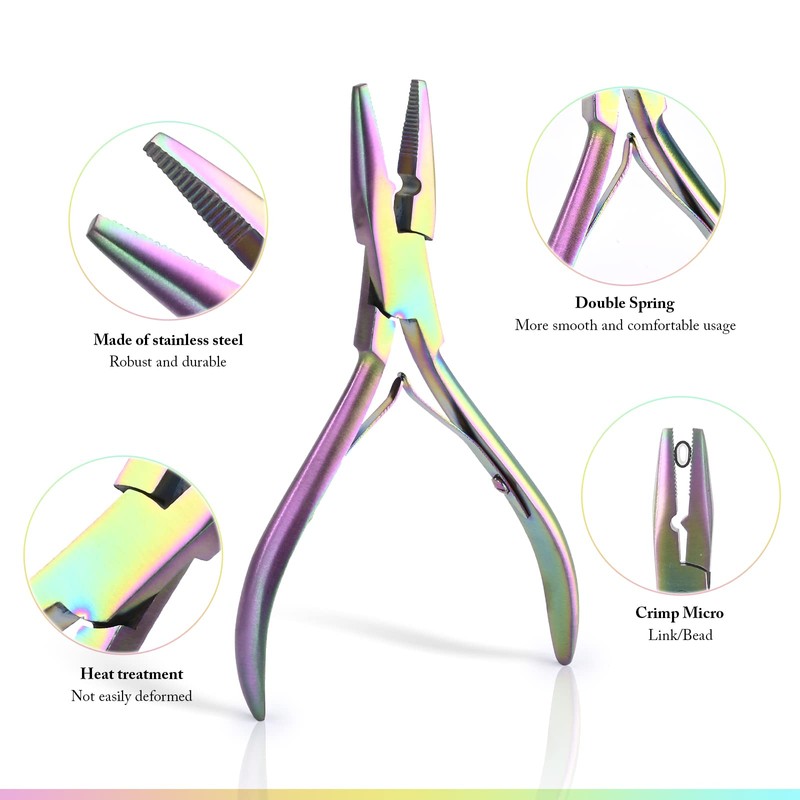 EHDIS Hair Extensions Tools Kit - Stainless Steel Pliers for