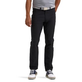 Lee Men's Golf Series 5-Pocket Synthetic Long Pant, Black, 36W x 32L
