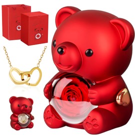 goldmiky Eternal Rose Teddy Bear Gift Box, Infinity Rose Box, Rose Teddy Bear for Women, Girlfriend, Anniversary, Birthday, Thanksgiving, Valentine's Day, Christmas, Back to School