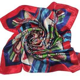 FAIRYGATE Women's Scarf Scarf Flower Bandana Headscarf Scarf 90 x 90 cm Colourful, 800012