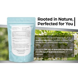 Quercetin Complete Supplement 250 mg| 60 Vegan Quercetin Powder Capsules| 3 Capsules Per Serving| Contains Quercetin Phytosome| High Absorption, Highly Effective - Natural Immunity Support