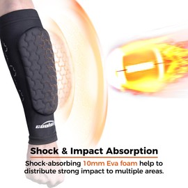COOLOMG Football Forearm Pad with Stick Grips Padded Forearm Sleeve Adult Youth for 7v7 Softball Baseball Single L