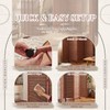 Yoojahow 4 Panel Rolling Bamboo Short Room Divider with Wheels,