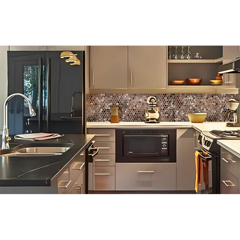 Parrotile Penny Round Tile Copper Bronze Mosaic Tiles for Kitchen