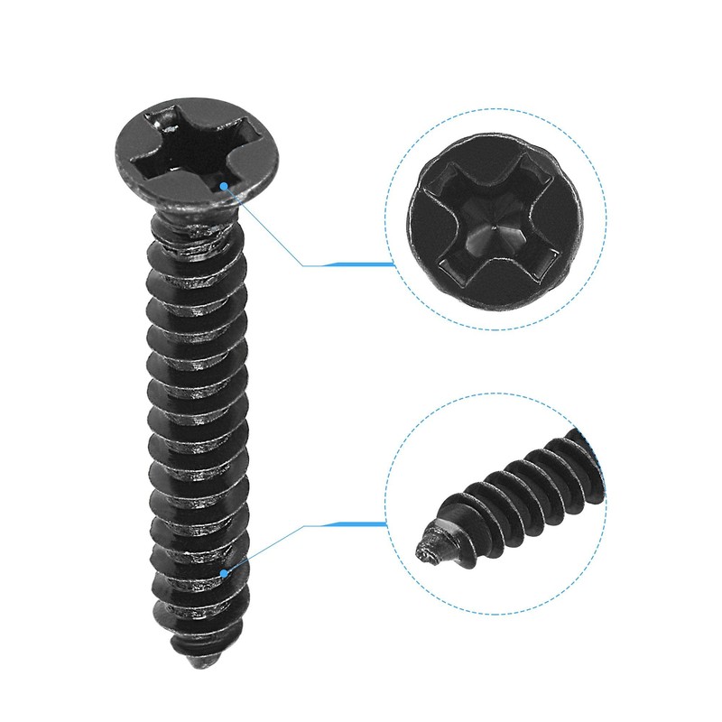 sourcing map M3 x 20mm Wood Screws Phillips Flat Head