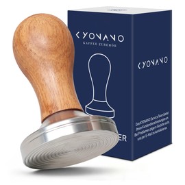 KYONANO 58mm Espresso Tamper, Coffee Tamper 58mm, Espresso Press Tamper with Stainless Steel Ripple Base and Scented Rosewood Handle - Compatible with Rancilio, Gaggia Portafilter, E61 Group