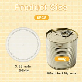 cobee 6Stück Dosendeckel 800g, Waschbar Dosendeckel Hundefutter Weiß Deckel für Dosen Kunststoffdeckel für Dosen für Aufbewahrung Lebensmittel Tierfutter Katzenfutter Hundefutt(100mm)