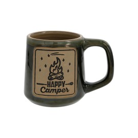 Pavilion Gift Company- Happy Camper - 15 oz Ceramic Mug Camping Camper Campfire Outdoors Woodsy RV Tent Kitchenware