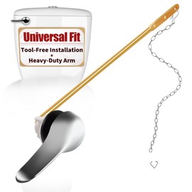 Toilet Handle Replacement Kit, Universal Front Mount Toilet Flush Lever with Zinc Alloy Handle & Stainless Steel Flapper Chain, 1 Pack Toilet Repair Kit, Compatible with American Standard/Mansfield