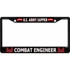 U.S. Army Sapper Combat Engineer Black License Plate Frame