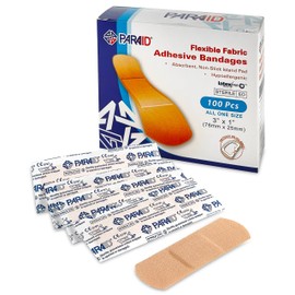 Flexible Fabric Bandages - Flex Fabric Adhesive Bandages Finger-Tip Bandages Knuckles and Thumb Bandages for Finger Care and to Protect Wounds from Infection - (100 Count Box)