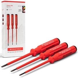PB Swiss Tools Slotted VDE Screwdriver Set PB 5539 | 100% Swiss Made | 3-Piece Electric Screwdriver Set, Insulated up to 1000 Volts, VDE Tested, for Professionals, Electricians, DIY Enthusiasts