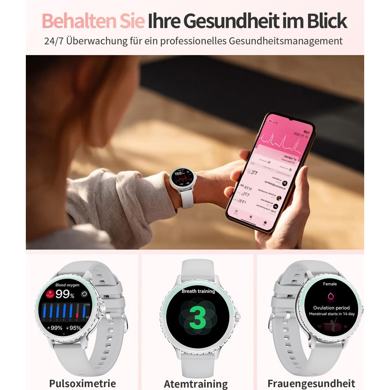 Smart Watch for Women Elegant with Call Display 1.27 Inch